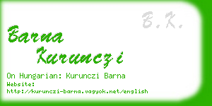 barna kurunczi business card